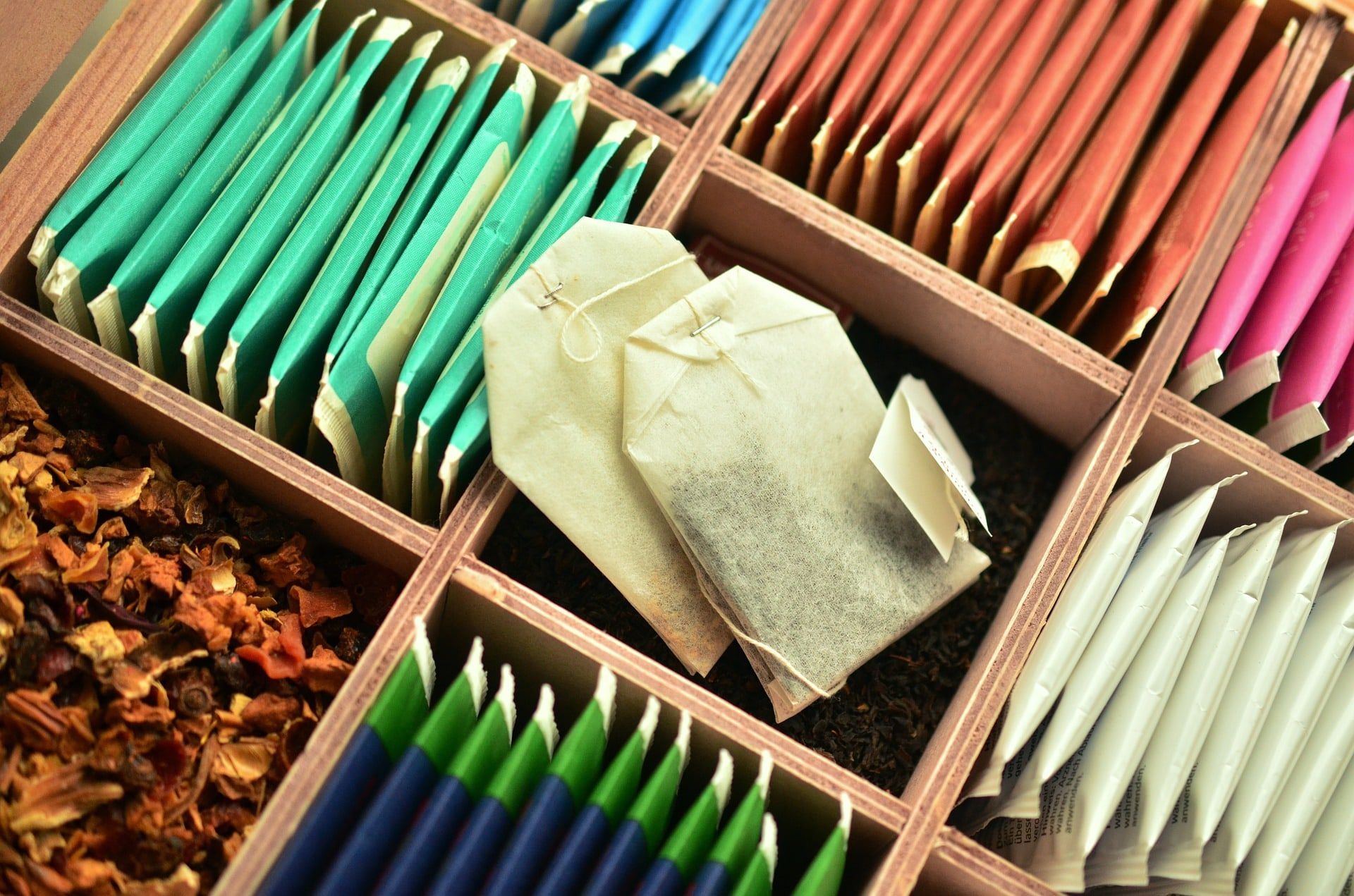 Photo of tea bags that have been sorted