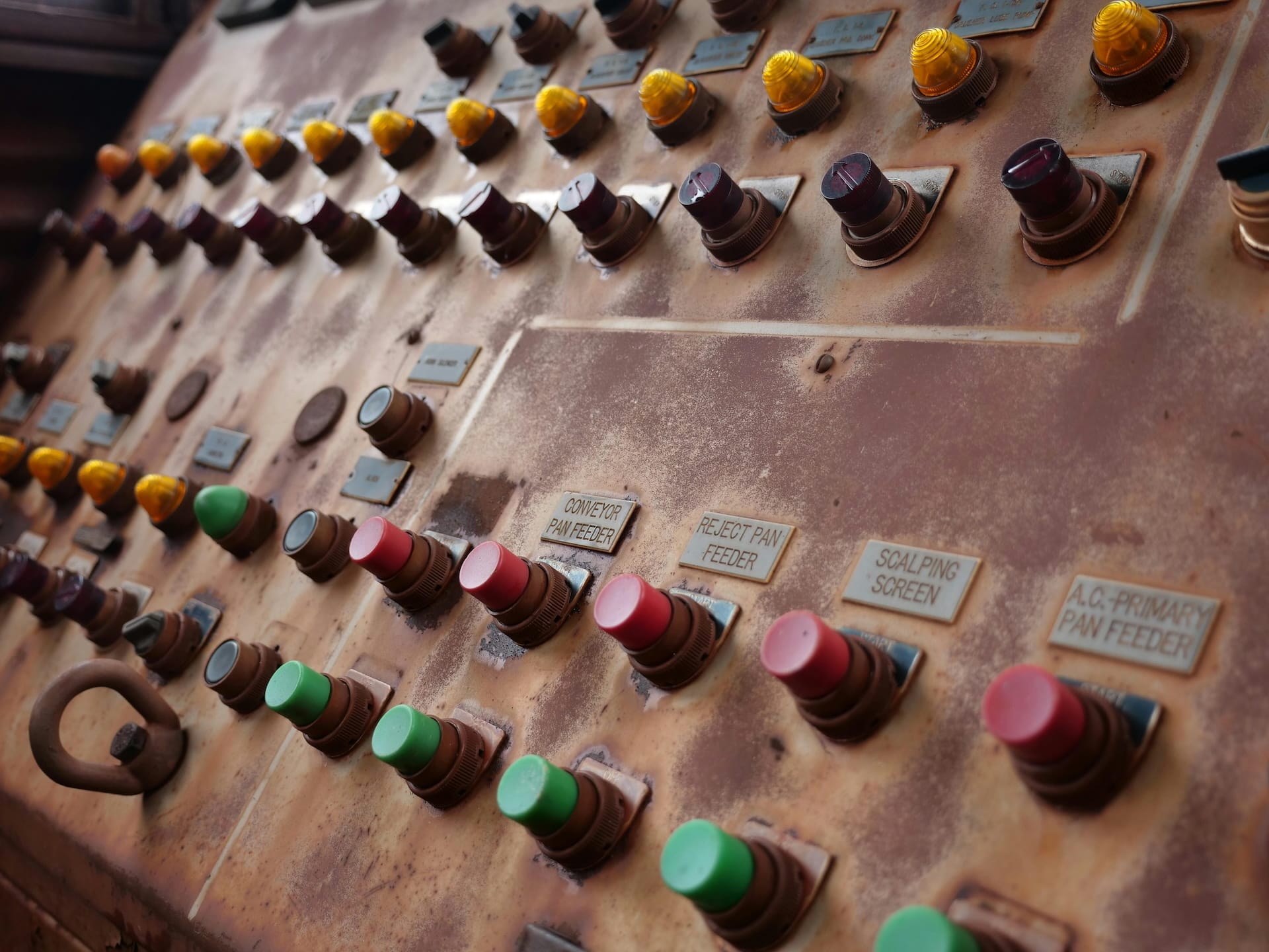 Photo of a control button with lots of switches